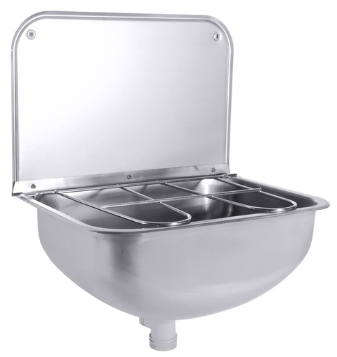 [CTO-4006/430] Ausgussbecken 43x 31,5cm aus Edelstahl 18/10, mit Bodenventil