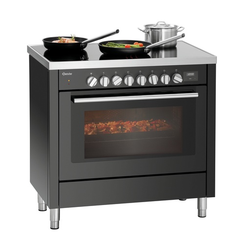 [BAR-286426] Induktionsherd, mit 6 Kochzonen und Backofen Bartscher