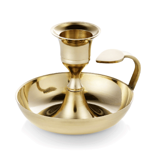 [WAS-4110090] Kerzenhalter 1-flammig Ø 10cm aus Messing