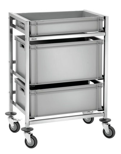 [BAR-300064] Kistenwagen, mit 3 Einschüben Bartscher