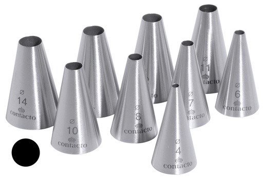 [CTO-1708/010] Lochtüllen - Satz Contacto  9 Stck aus Edelstahl, Lochdurchmesser 4 bis 14mm