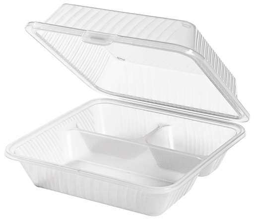 [CTO-1107/230] Mehrweg-Menüschalen dreigeteilt hoher Deckel