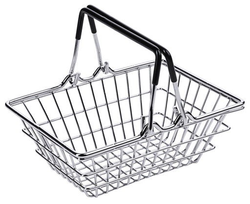 [CTO-1176/145] Mini-Einkaufskorb aus verchromtem Draht