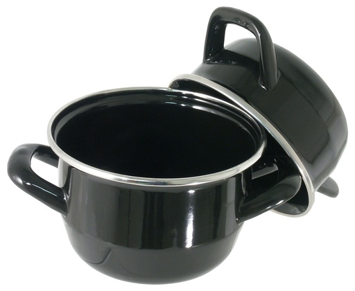 [CTO-488/120] Muschelserviertopf schwarz emailliert