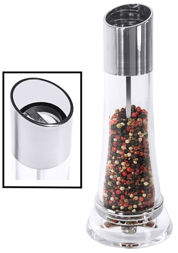 [CTO-6794/210] Pfeffermühle aus Acrylglas mit Keramik-Mahlwerk