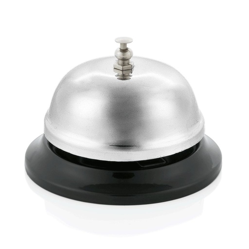 [WAS-1449001] Rezeptionsglocke silbern mit schwarzen Fuß