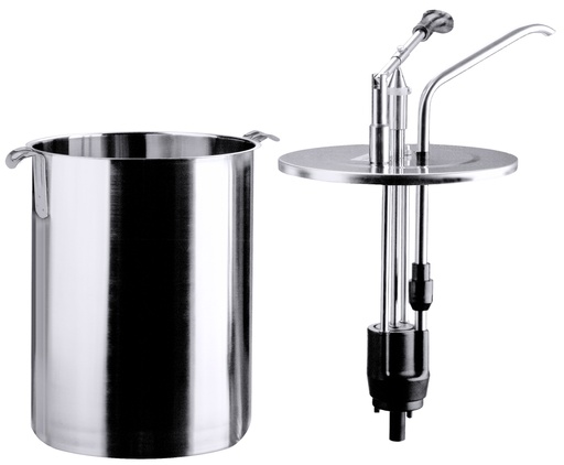 Dispenser / Dosierspender, rund ohne Griffe mit selbstansaugende Pumpe