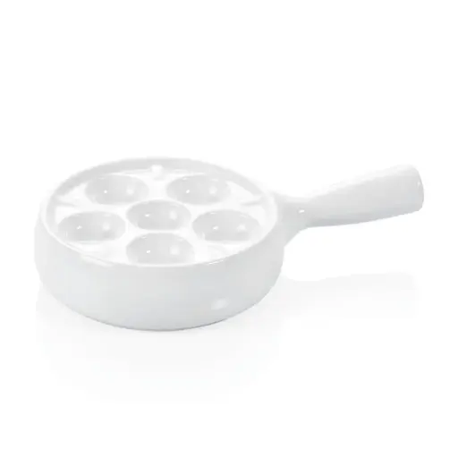 Schneckenplatten mit Stielgriff aus Porzellan