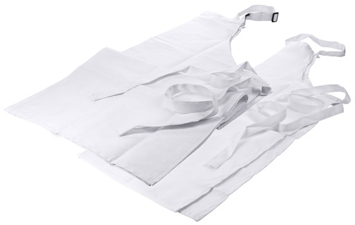 [CTO-6553/094] Schürzen mit Latz weiß aus Baumwolle