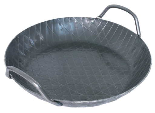 [CTO-5251/280] Servierpfanne Contacto aus geschwärztem Eisen tief rund ∅ innen 28cm