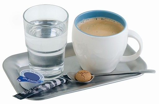 [APS-30118] Serviertabletts 'Kaffeehaus' aus Edelstahl matt poliert