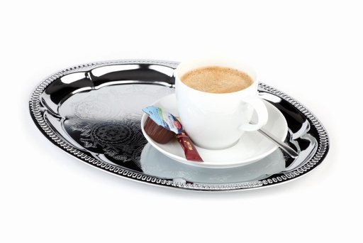 [APS-30114] Serviertabletts APS 'Kaffeehaus' oval aus Edelstahl hochglanzpoliert