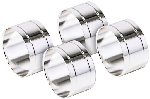 [CTO-4452/004] Serviettenringe rund aus versilbertem Messing  4Stück