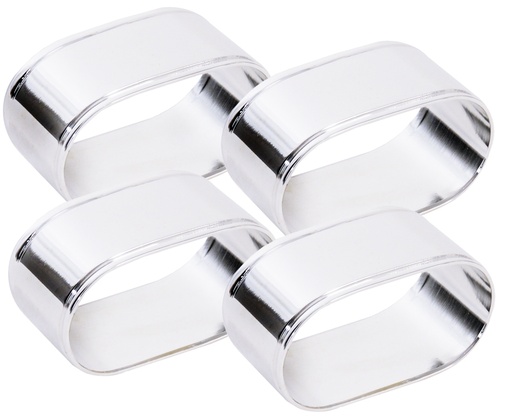 [CTO-4456/004] Serviettenringe oval aus versilbertem Messing  4Stück
