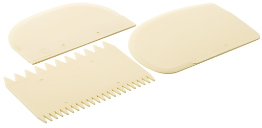 [CTO-3062/003] Teigschaber Set dreiteilig, aus elfenbeinfarbenem Polypropylen