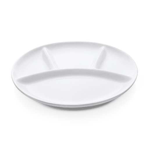 [WAS-4934240] Teller ø 25cm mit 4-fach Unterteilung aus Porzellan