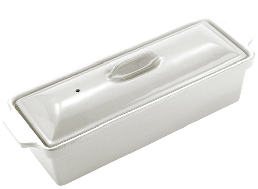 [CTO-2828/280] Terrinenform aus Gusseisen weiß emailliert 28x9x8cm