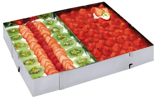 [CTO-699/050] Tortenrahmen stufenlos verstellbar Länge: 27,5-52,5cm, Breite: 18,5-34cm