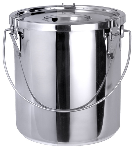 Transporteimer mit Deckel aus Edelstahl 18/10