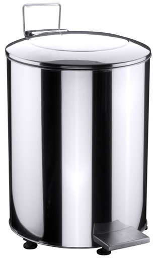 Tretabfallbehälter aus Edelstahl auf 4 Gummifüßchen