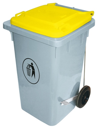 Tretabfalleimer Contacto aus Polyethylen mit farbigem Deckel 100 Liter