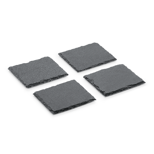 [WAS-3311004] Untersetzer - Set WAS Germany eckig 10x10cm ( 4 Stück) aus Naturschiefer