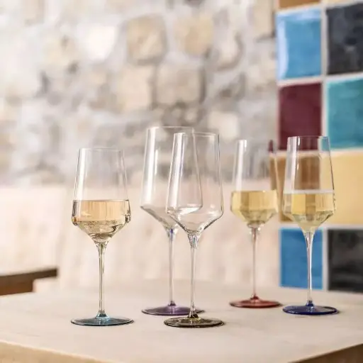 Weißweingläser 407ml farbig INK- handmade Zwiesel Glas