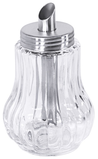 Zuckerstreuer aus geriffeltem Pressglas