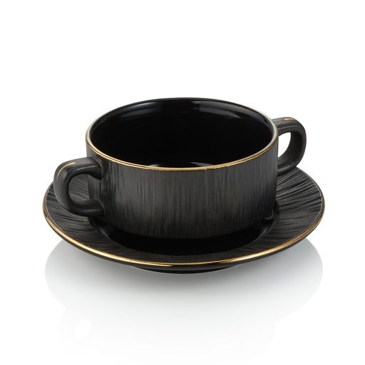 [WAS-4851410] Suppentasse mit Untertasse MAYA KURO WAS Germany 0,25L